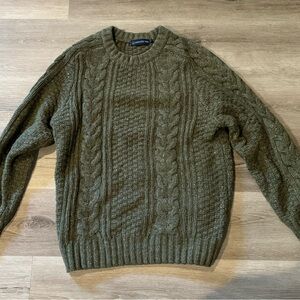 Green wool  cable net sweater by United by Blue
